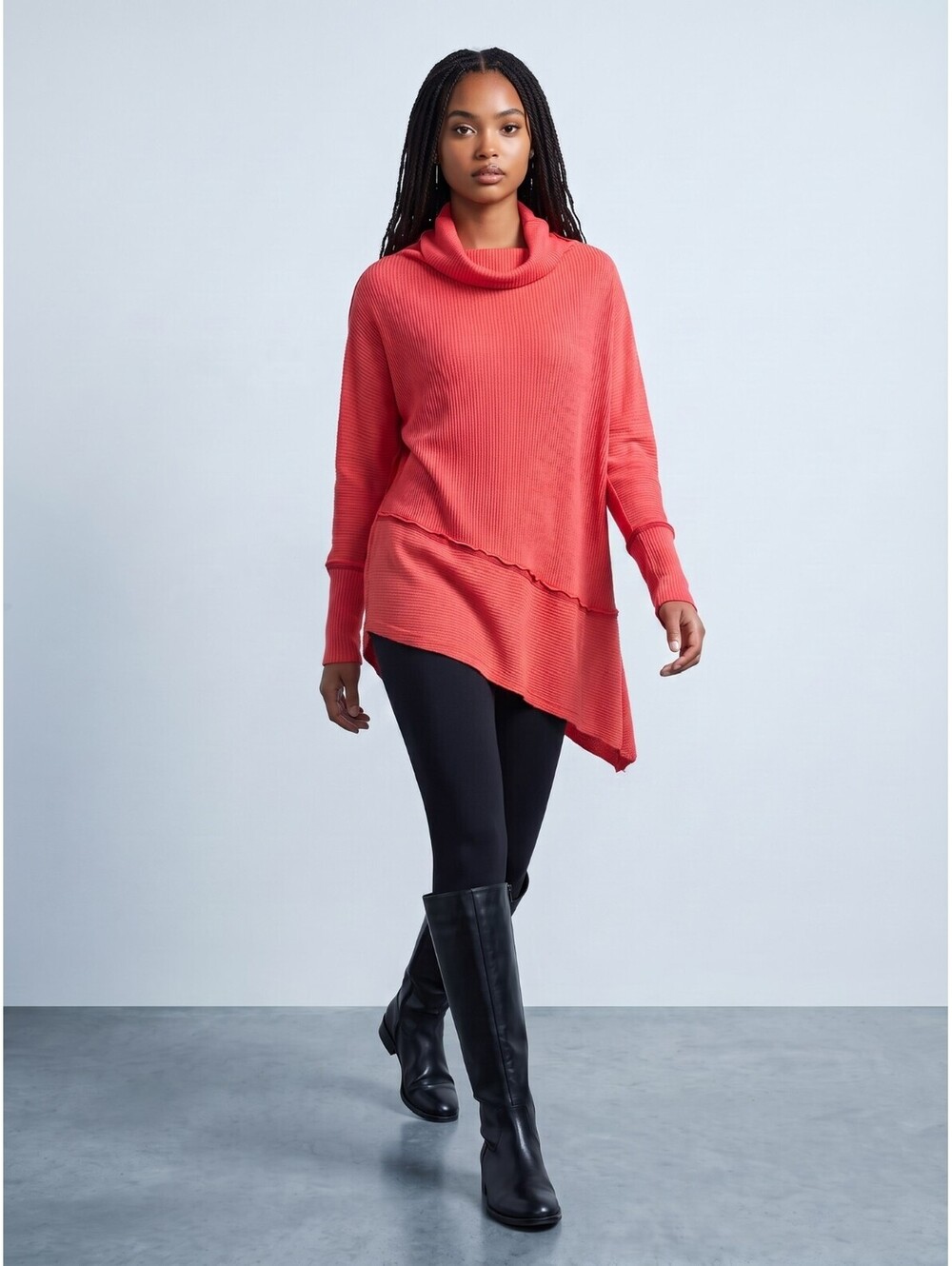 We the Free NWOT Asymmetrical Sweater-Size Medium-Red Orange